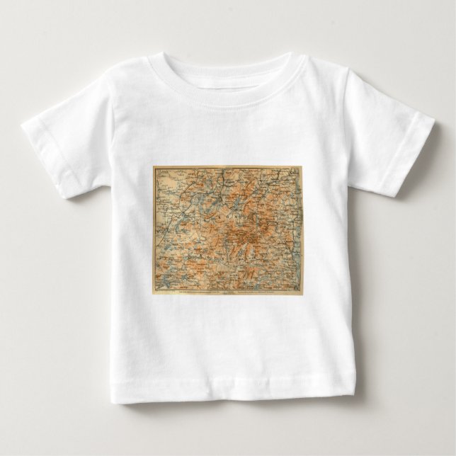 T-shirts Mapa de 1909 Adirondacks do guia do viagem do (Frente)
