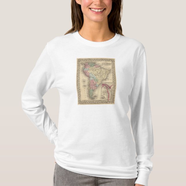 T-shirts Mapa de Ámérica do Sul por Mitchell (Frente)