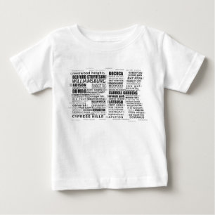 T-shirts Mapa de Arte do Word BK NYC do Brooklyn