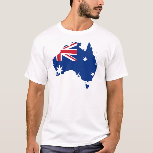 T-shirts mapa de bandeira austrália (Frente)