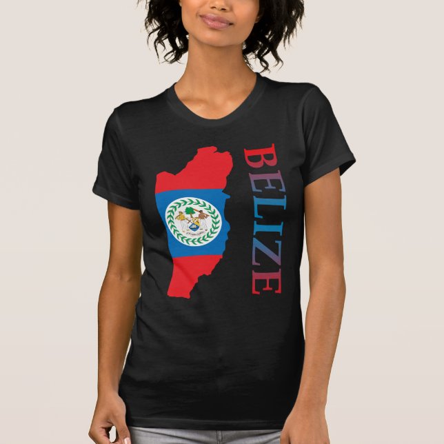T-shirts Mapa de Belize (Frente)
