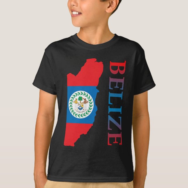 T-shirts Mapa de Belize (Frente)