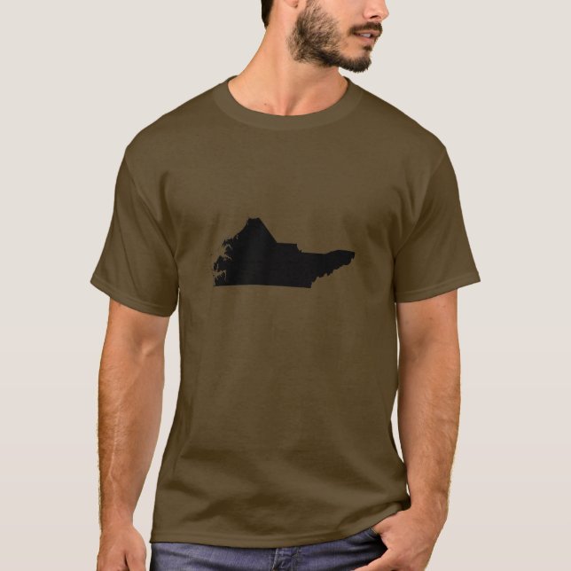T-shirts Mapa de cabeça para baixo de North Carolina (Frente)