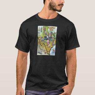 T-shirts Mapa de desenho animado de Pflugerville Texas