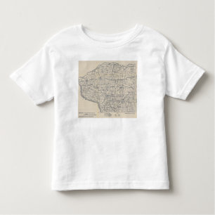 T-shirts Mapa de estradas 8 da bicicleta de Wisconsin
