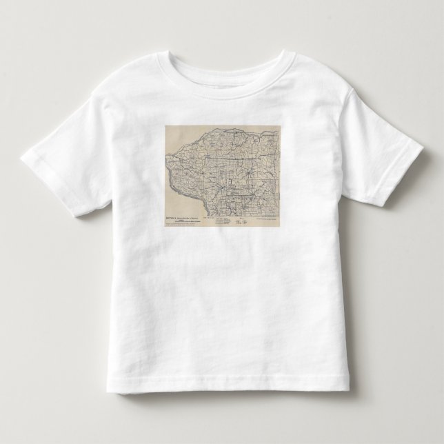 T-shirts Mapa de estradas 8 da bicicleta de Wisconsin (Frente)