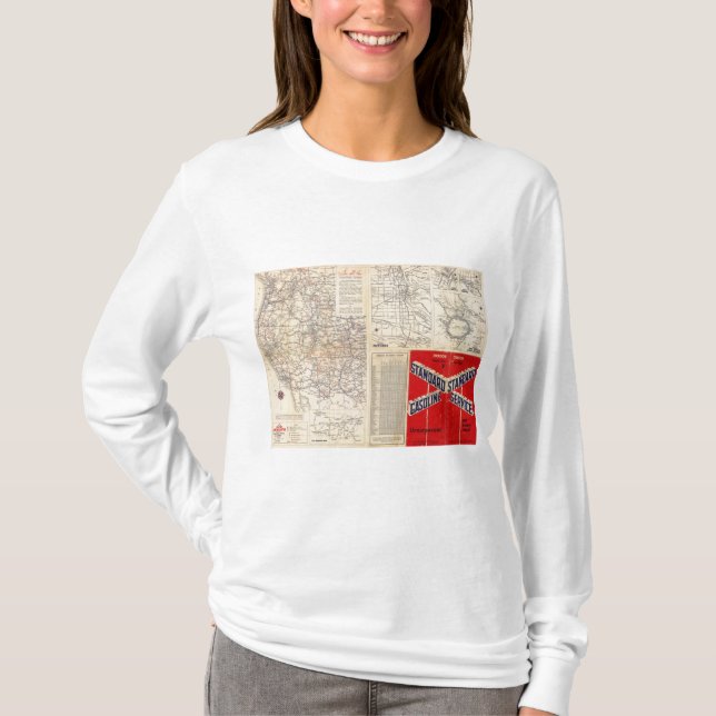T-shirts Mapa de estradas de Oregon (Frente)