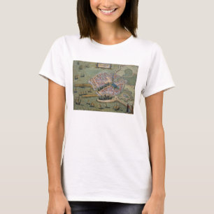 T-shirts Mapa de Flissinga, 'de Civitates Orbis Terrarum