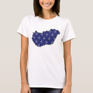 T-shirts Mapa de Hungria do teste padrão da arte popular d