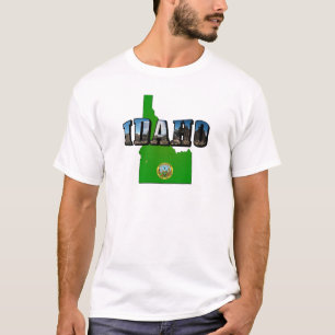 T-shirts Mapa de Idaho, Selo e Texto de Imagem