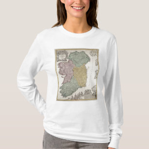 T-shirts Mapa de Ireland que mostra as províncias de Ulster
