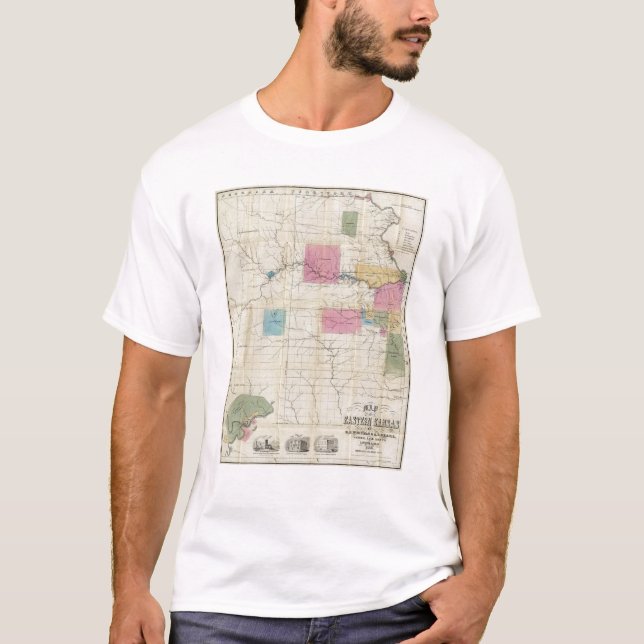 T-shirts Mapa de Kansas oriental (Frente)