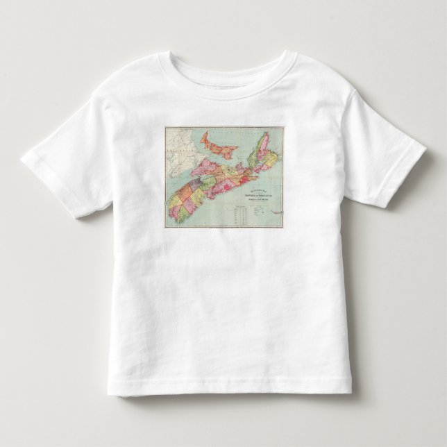 T-shirts Mapa de Mackinlay da Província da Nova Escócia (Frente)