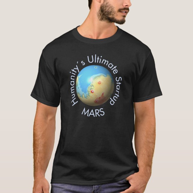 T-shirts Mapa de Mars Mola após terraformagem (Frente)