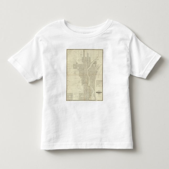 T-shirts Mapa de Milwaukee (Frente)