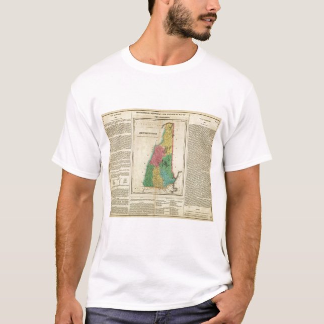 T-shirts Mapa de New Hampshire (Frente)