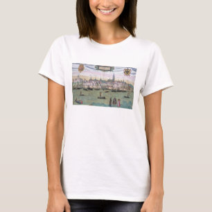 T-shirts Mapa de Nijmegen, de "Civitates Orbis Terrarum" b