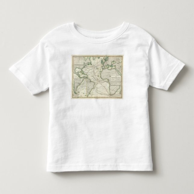T-shirts Mapa de Oceano Atlântico (Frente)