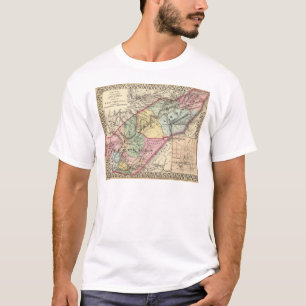 T-shirts Mapa de Pocohontas, condados de Greenbrier