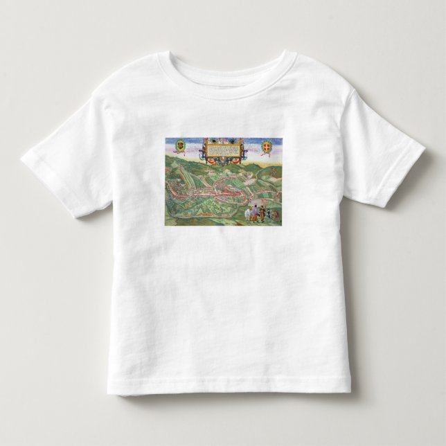 T-shirts Mapa de Serravalle, 'de Civitates Orbis Terrarum (Frente)