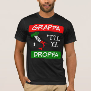 T-shirts Mapa de Sinalizador de Grappa Til Ya Droppa Itália