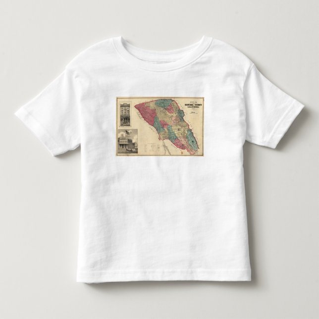 T-shirts Mapa de Sonoma County Califórnia (Frente)