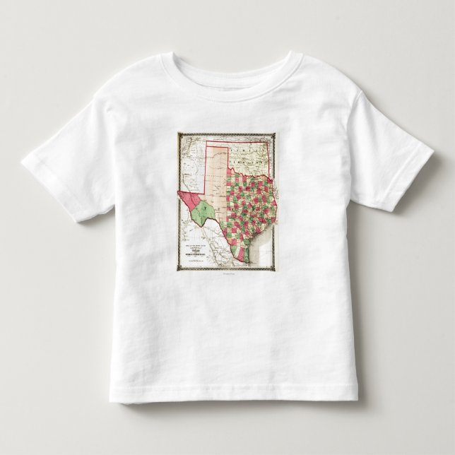 T-shirts Mapa de TerritoryPanoramic de Texas e de indiano (Frente)