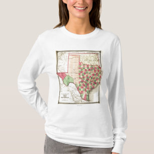 T-shirts Mapa de TerritoryPanoramic de Texas e de indiano
