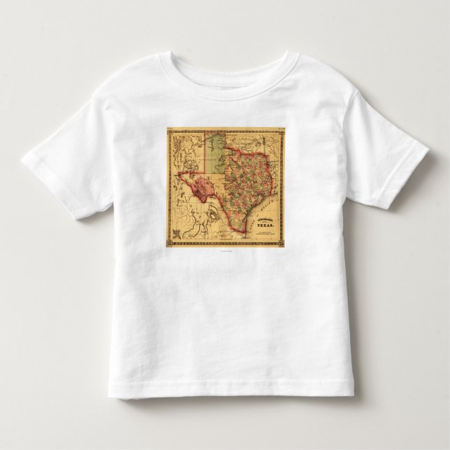 T-shirts Mapa de TexasPanoramic (Frente)