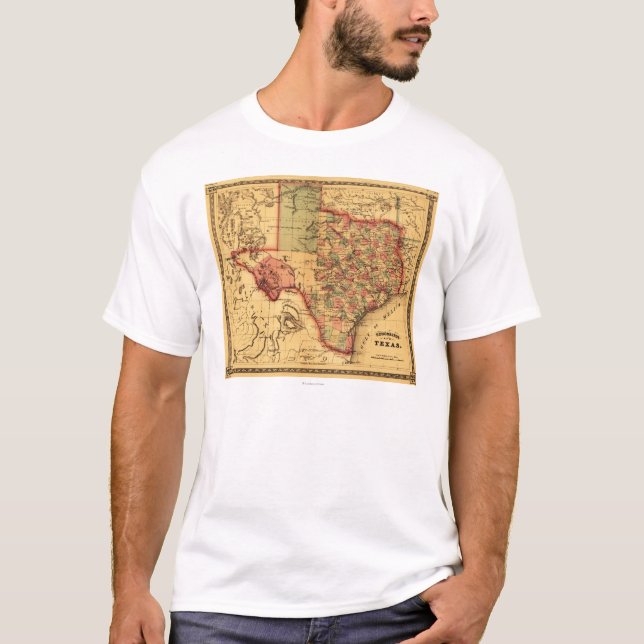 T-shirts Mapa de TexasPanoramic (Frente)