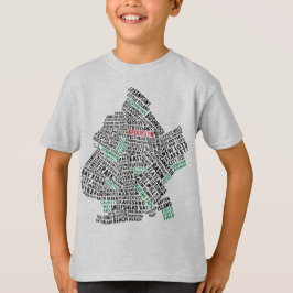 T-shirts Mapa de Tipografia do Brooklyn NYC