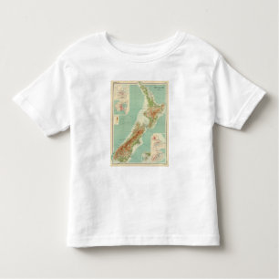 T-shirts Mapa do atlas de Nova Zelândia