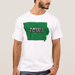 T-shirts Mapa do estado do texto de Iowa e de imagem