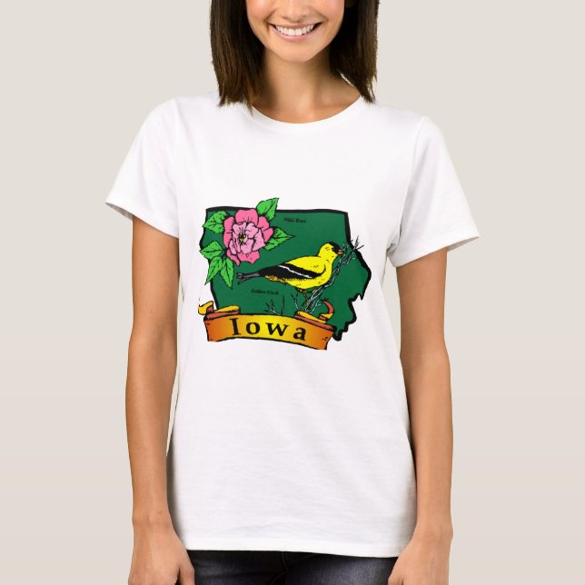 T-shirts Mapa do Iowa (Frente)