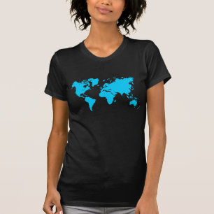 T-shirts Mapa do mundo - azul-céu