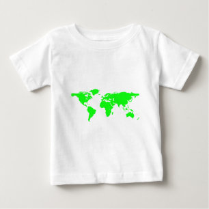T-shirts Mapa do Mundo Branco Verde