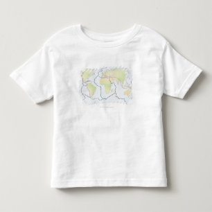 T-shirts Mapa do mundo que mostra margens da placa