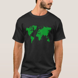 T-shirts Mapa do mundo - verde de grama