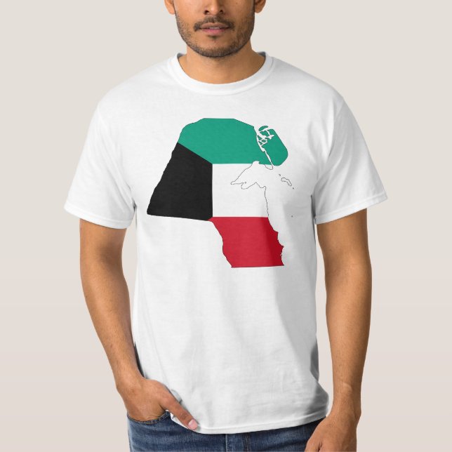 T-shirts Mapa do Sinalizador do Kuwait (Frente)