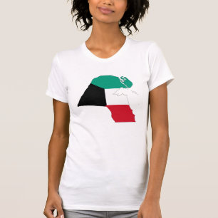 T-shirts Mapa do Sinalizador do Kuwait