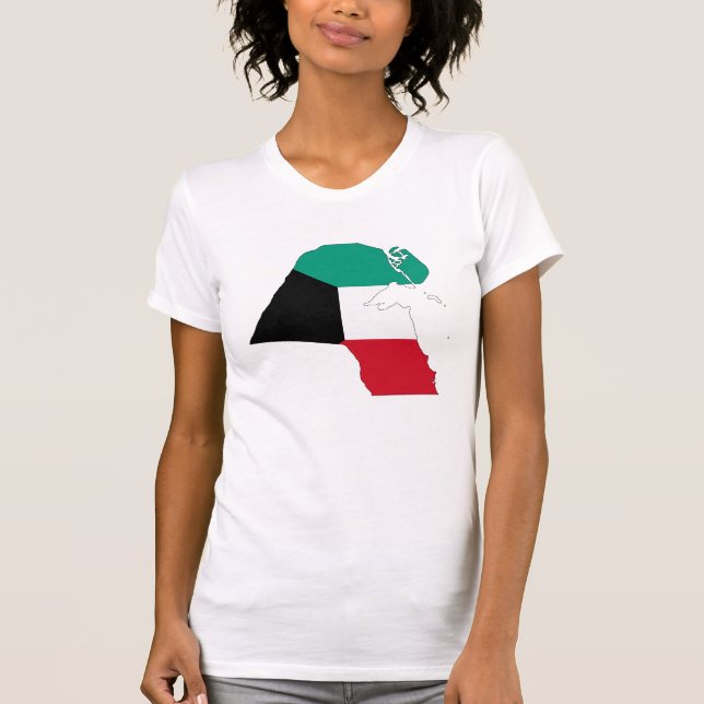 T-shirts Mapa do Sinalizador do Kuwait (Frente)