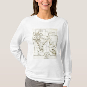 T-shirts Mapa do sul da Ásia clássico