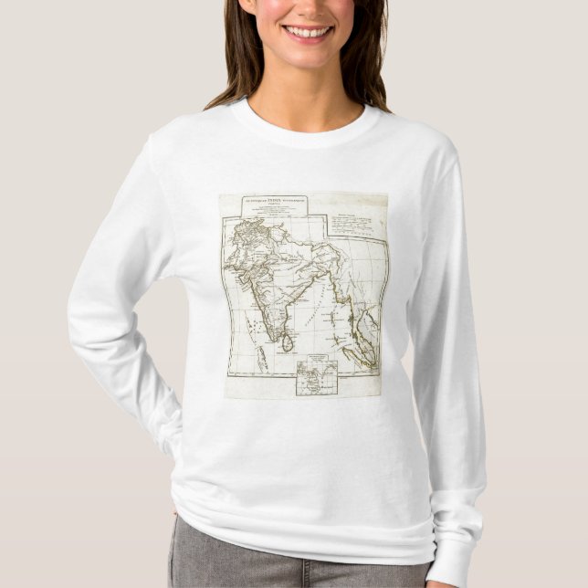 T-shirts Mapa do sul da Ásia clássico (Frente)