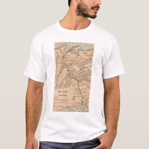 T-shirts Mapa do vintage do canal do Panamá (1885)
