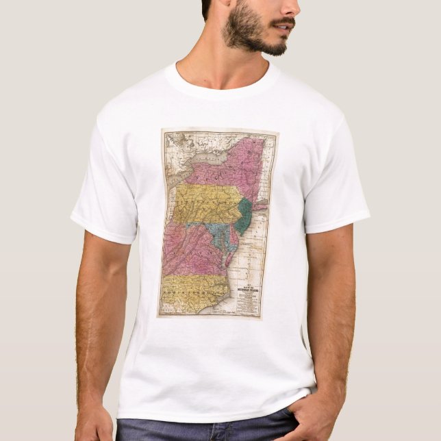 T-shirts Mapa dos estados médios (Frente)