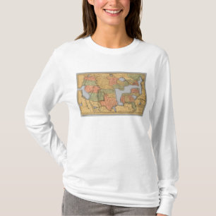 T-shirts Mapa dos Estados Unidos e do Canadá