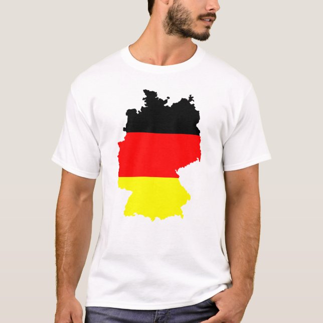 T-shirts Mapa e bandeira da Alemanha (Frente)