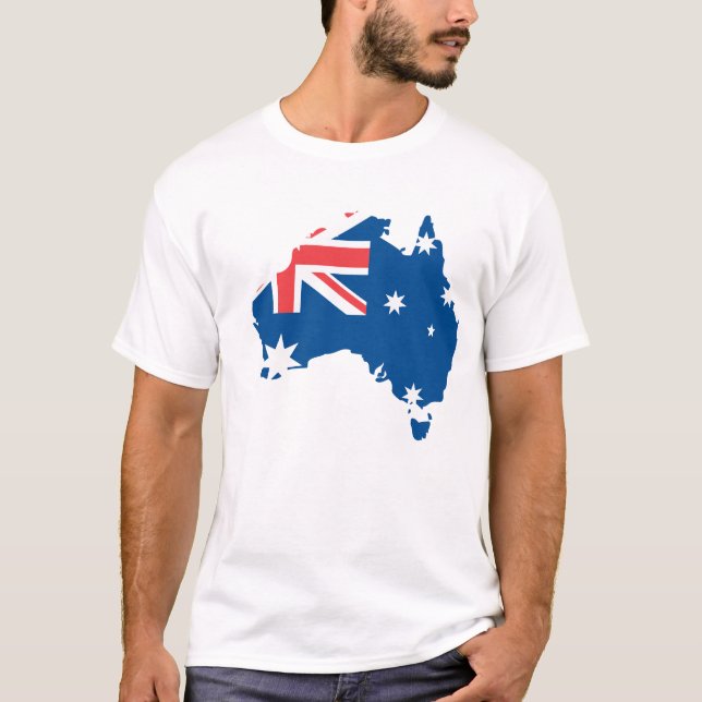 T-shirts Mapa e bandeira da Austrália (Frente)