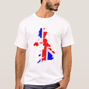 T-shirts Mapa e bandeira do Reino Unido