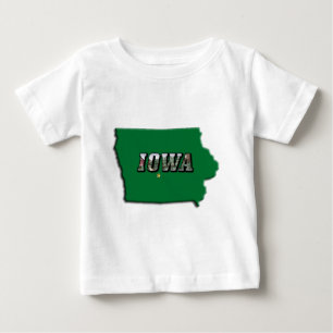 T-shirts Mapa Estatal de Iowa e Texto de Imagem